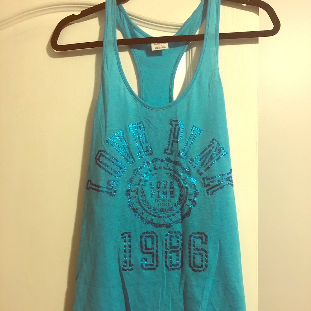 🦄SALE 2 for $10🦄 Pink tank in blue